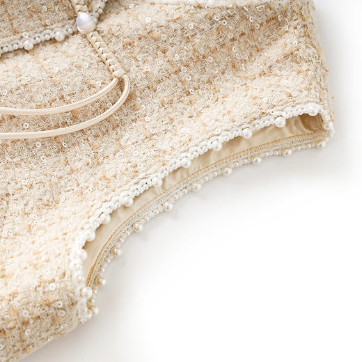 气质百搭，重工钉珠盘扣复古开衫马甲外套WLZD-2401103 商品图3