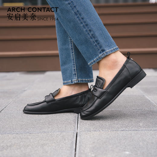 ARCH CONTACT安启美奈英伦风舒适平底足弓支撑一脚蹬穆勒鞋 52859 商品图1