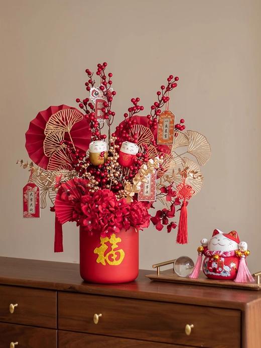 南十字星福桶摆件年宵花客厅桌面装饰结婚新房布置轻奢高档乔迁新居礼品 商品图1