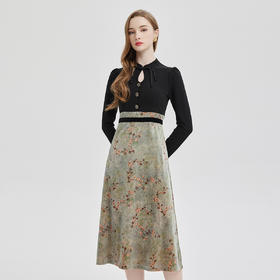 PE832斯尔丽2024春季新款撞花色显高显瘦修长版连衣裙