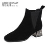 ARCH CONTACT安启美奈秋冬新品羊猄皮电镀水钻跟切尔西女靴 商品缩略图11