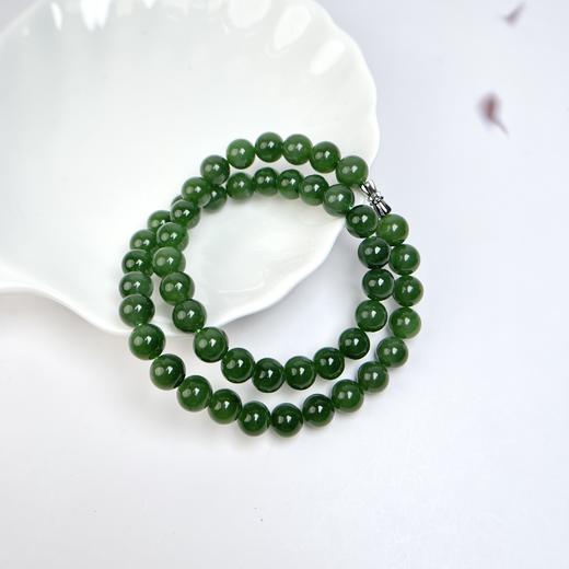 40676碧玉项链-圆珠妈妈链深绿 商品图0