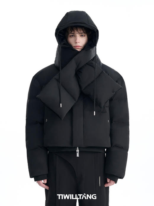 TIWILLTANG启世录“翎寂巍耀”高颜值帽巾一体可拆卸嵿级羽绒服冬 商品图2
