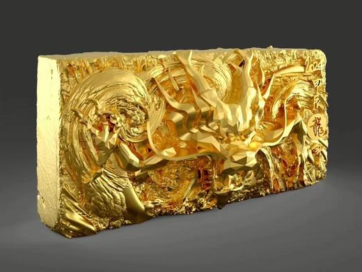 王开方《龙年金砖》雕塑 商品图1