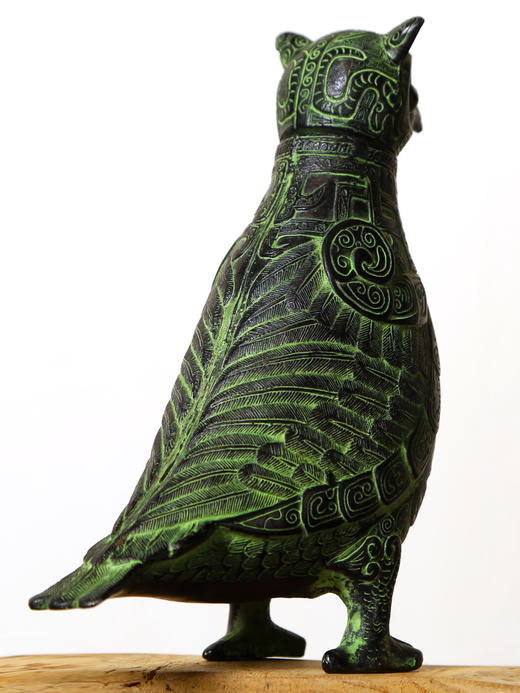 超值正品青铜器客厅摆件鸮尊仿古玩家居软装饰品搭配复古做旧热销 商品图3