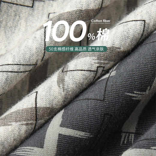 洁丽雅4条纯棉印花内裤男简约休闲青年运动平角男士裤衩裤头男 商品图3