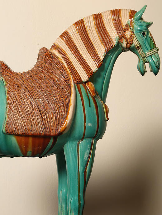 博物馆唐马艺术品纯手工仿古唐三彩马陶瓷收藏品复古装饰摆件 商品图5