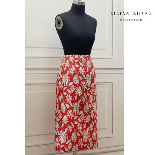 【LILIAN ZHANG】定制—欧洲复古—立体浮雕花-朵色织气质时尚春夏半身裙  2203013 商品图1