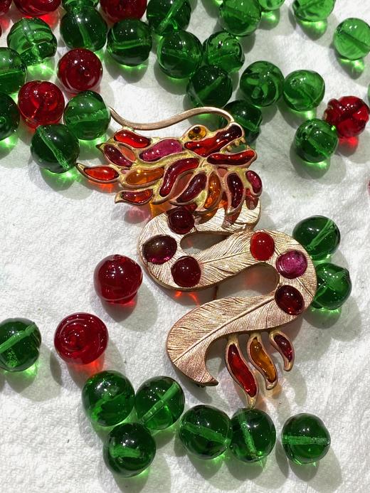 定金｜Gripoix Paris-Auspicious Dragon-祥龙纳福 琉璃 胸针［法国设计师］ 商品图1