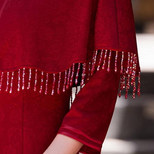 XS-816喜婆婆礼服旗袍斗篷两件套优雅知性减龄婚礼新中式 商品图2