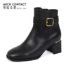 ARCH CONTACT安启美奈秋冬新品舒适鞋底高跟打蜡小牛皮女靴 商品缩略图6