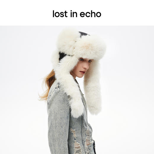 张婧仪同款lost in echo设计师品牌毛绒长耳雷锋帽子冬季可爱保暖 商品图4