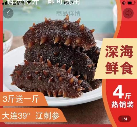 大连鲜食海参 独立包装 开袋即食 商品图2
