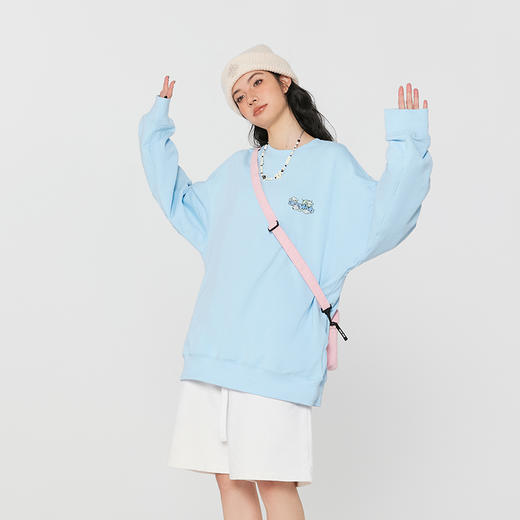 YKYB新款2025春季趣味彩虹字体刺绣长袖宽松百搭设计感圆领棉卫衣 商品图0