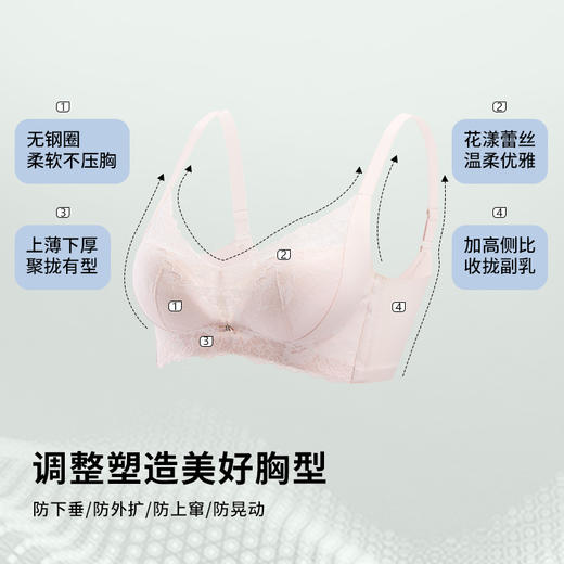 雅黛丽内衣女小胸聚拢显大文胸无钢圈收副乳防下垂性感美背女胸罩 商品图1