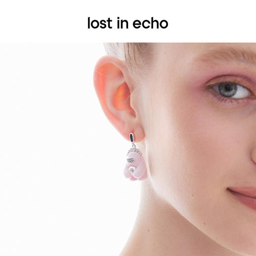 lost in echo2023秋冬新品Yetti怪兽植绒⽿环小众设计珍珠耳钉女 商品图2