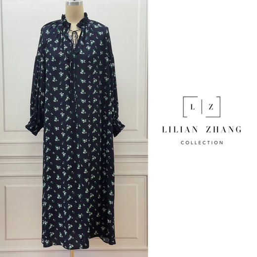 定制—Vintage—法式浪漫廓型感-复古减龄长款长袖连衣裙 2201037 商品图0