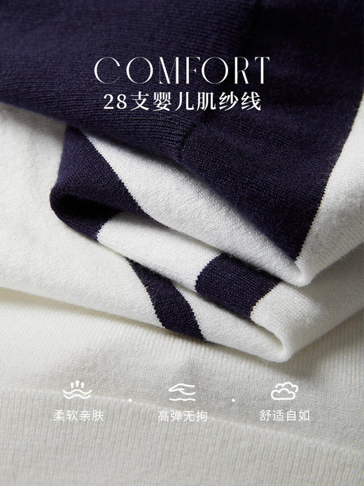 【专属特价】熙世界拉链翻领条纹针织衫女2025秋款显瘦时尚洋气减龄开衫外套 商品图3