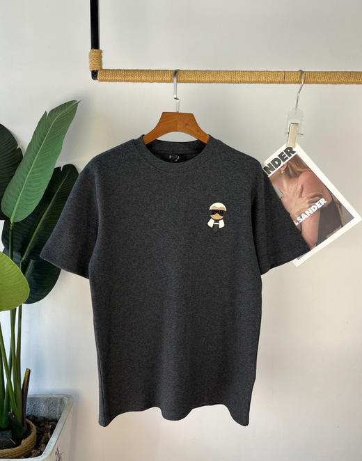 FD 24春季新款 老佛爷图案 华夫格宽松圆领短袖T恤 男女同款 Z-11256 商品图7