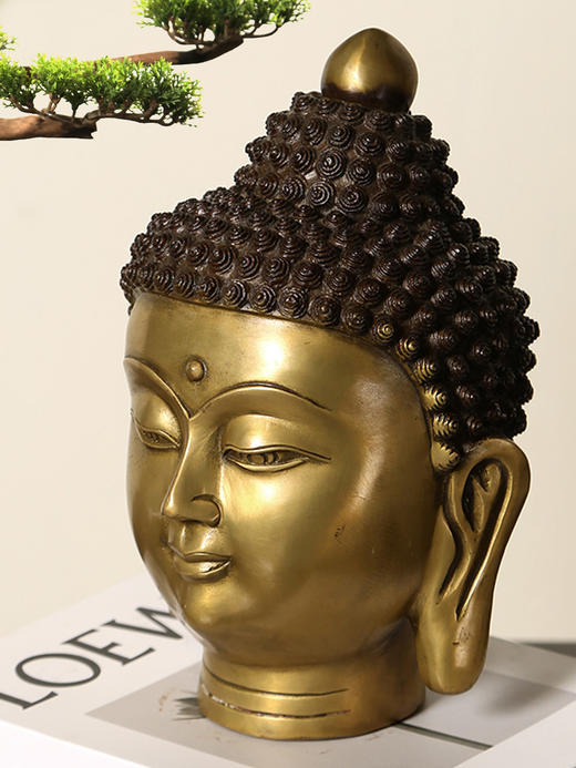 铜佛头装饰摆件家居摆件限时抢购热销推荐 商品图0