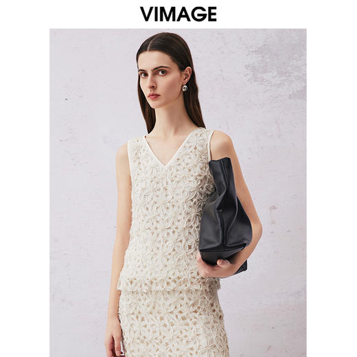 VIMAGE纬漫纪夏季新款时尚气质舒适显瘦无袖小上衣V2113705 商品图3