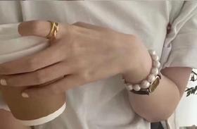 欧诗漫 合金淡水珍珠手链9-10mm