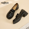 Safiya/索菲娅2024春季英伦风粗跟石头纹软底舒适漆皮乐福鞋 SF41112159/SF43112159 商品缩略图1