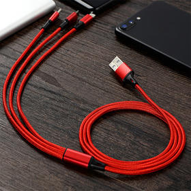魔元（MOYEEO）好运连连一拖三充电线 C01红色