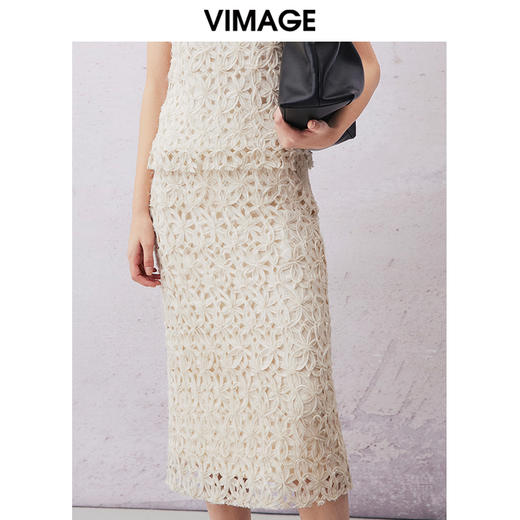 VIMAGE纬漫纪夏季新款气质修身显瘦高腰半身裙V2106703 商品图3