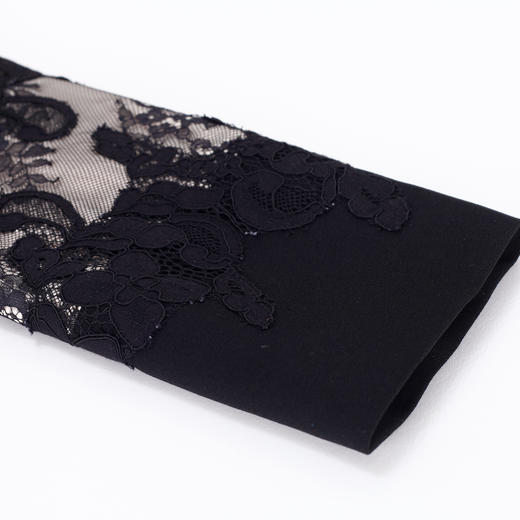 NA824斯尔丽春季新款时尚拼色贴花圆领收腰显瘦长袖连衣裙 商品图4