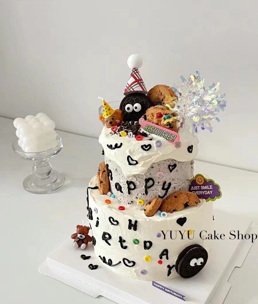 黑巢-卡哇伊奥利奥双层蛋糕生日蛋糕