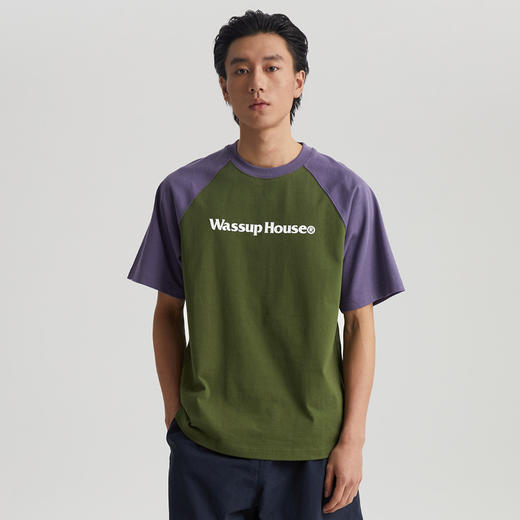 WassupHouse 基础logo拼色插肩袖短袖T恤 商品图13