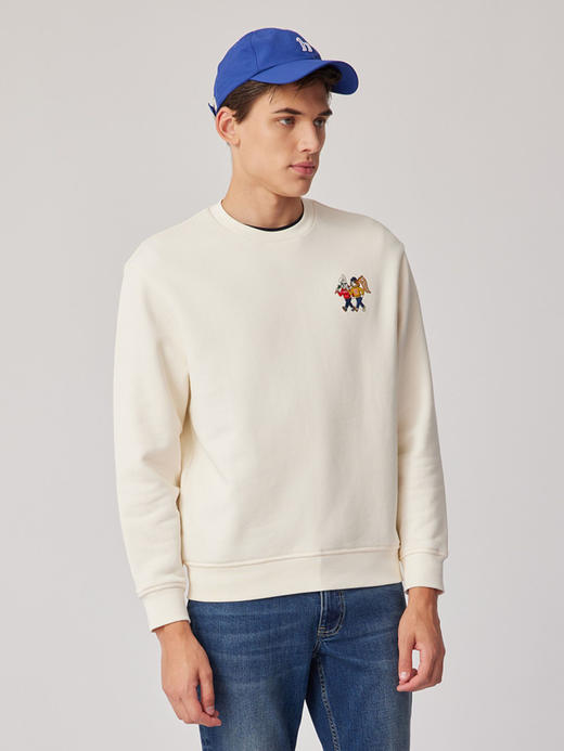 【新年系列】H@ZZYS 2024春季 刺绣图案圆领卫衣时尚宽松T恤男 Z-11258 商品图2