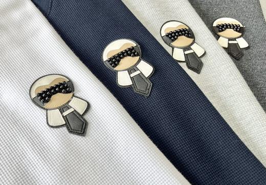 FD 24春季新款 老佛爷图案 华夫格宽松圆领短袖T恤 男女同款 Z-11256 商品图3