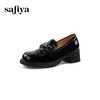 Safiya/索菲娅2024春季英伦风粗跟石头纹软底舒适漆皮乐福鞋 SF41112159/SF43112159 商品缩略图12