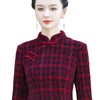 XS-851冬季新款真丝绒旗袍优雅复古民国风格子大码修身减龄装 商品缩略图7