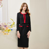 RE8A3斯尔丽春上新撞色修身圆领烫钻两件套外套+连衣裙 商品缩略图0