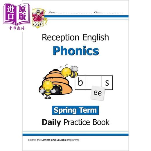 【中商原版】英国原版CGP教辅 新版自然拼读日常练习幼儿园春季学期 New Phonics Daily Practice Book Reception Spring Term 商品图0