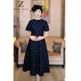 樱桃款-古着新穿-法式复古优雅赫本风修身轻奢高腰连衣裙 2201056