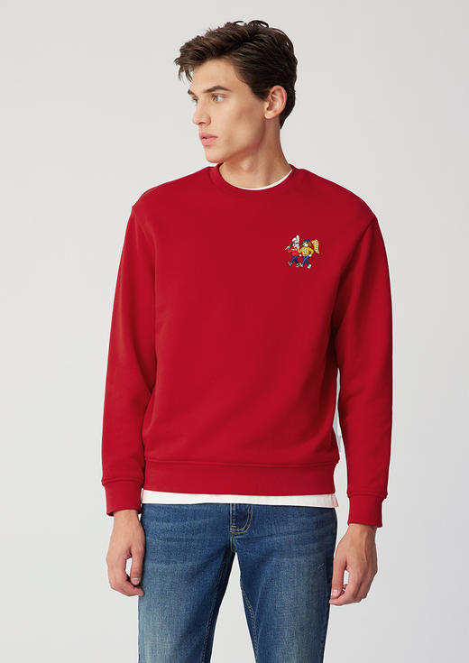 【新年系列】H@ZZYS 2024春季 刺绣图案圆领卫衣时尚宽松T恤男 Z-11258 商品图4