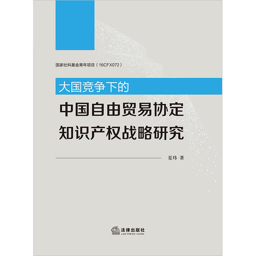 大国竞争下的中国自由贸易协定知识产权战略研究  夏玮著  法律出版社 商品图1