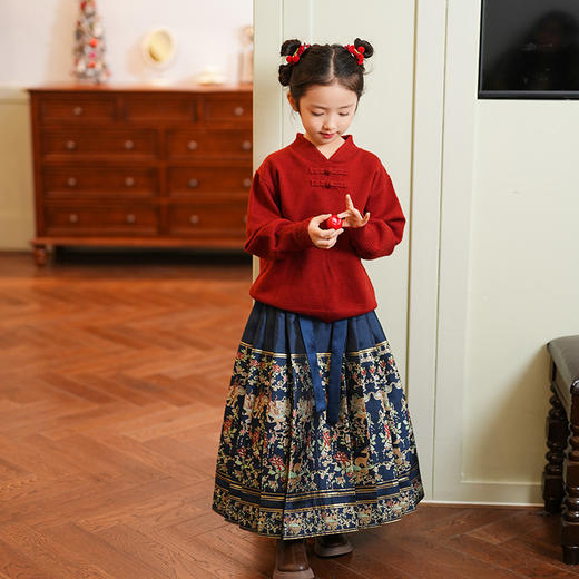 【E】过年氛围，东方神韵~红色新国风毛衣马面裙拜年服 商品图11