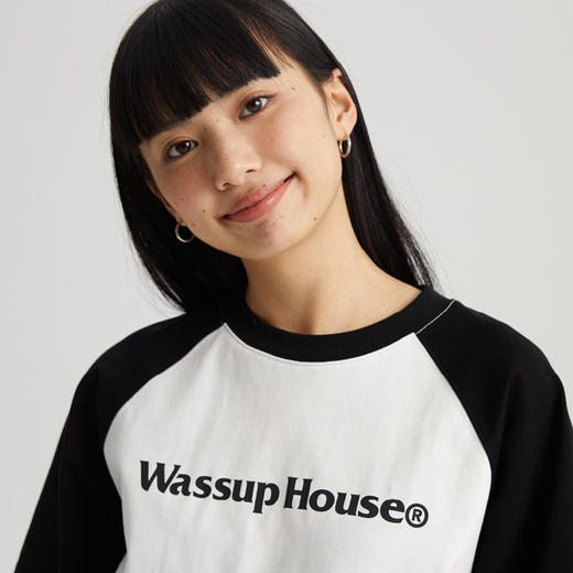 WassupHouse 基础logo拼色插肩袖短袖T恤 商品图11