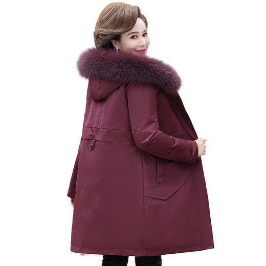 ALBB-可拆卸妈妈羽绒服女中长款加厚活里活面中老年派克服冬装大码外套 商品图4