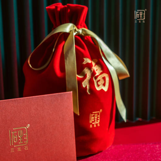 18K金天然珍珠编织吉祥红绳+三生石竹春联+平安大福袋 商品图4