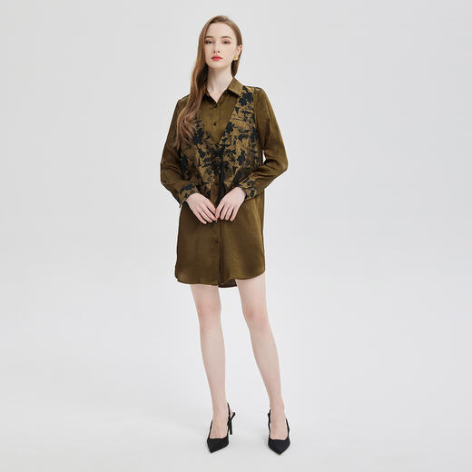 PE260斯尔丽2024春夏新款小众时髦假两件马甲配长衬衣 商品图3