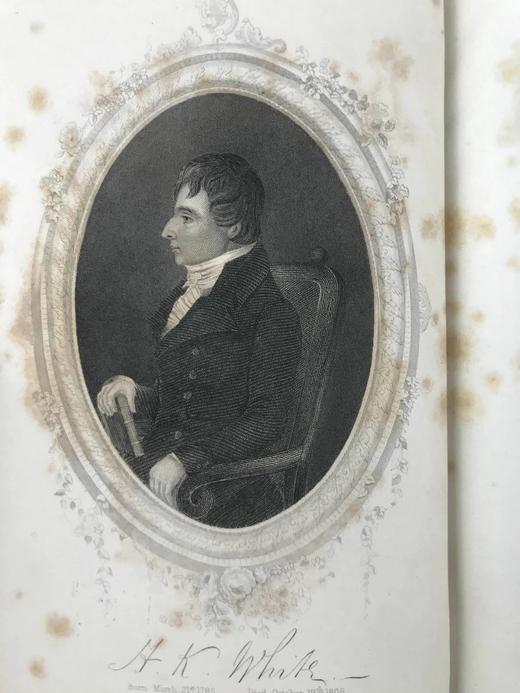 特装本！1855年 亨利·柯克·怀特生平与作品 8幅插图 全真皮精装32开 商品图3