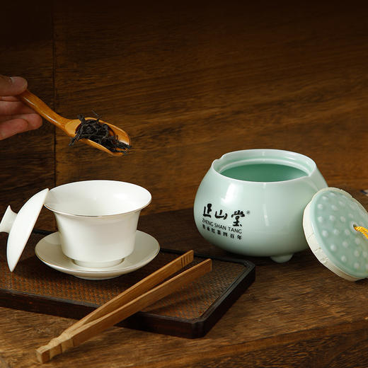 正山堂 陶瓷圆形茶叶罐 瓷都德化密封储存茶叶 500ml茶具 商品图3