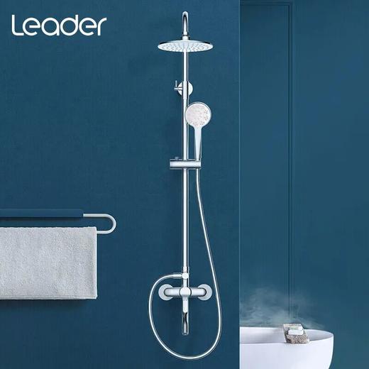 海尔出品统帅家用淋浴花洒套装精铜龙头空气能增压顶喷卫生间冷热 海尔出品 淋浴大花洒套装 LS-A3银D(3DSX) 商品图0