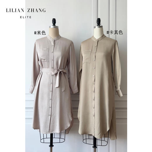 定制-收藏级—精简质感衬衫连衣裙- 优雅直筒长袖衬衫裙  2201023 商品图0